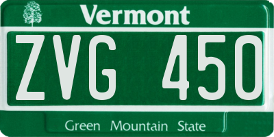 VT license plate ZVG450