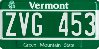 VT license plate ZVG453