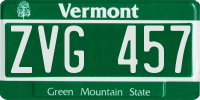 VT license plate ZVG457