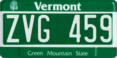 VT license plate ZVG459