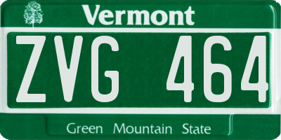 VT license plate ZVG464