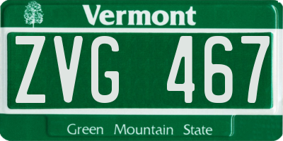 VT license plate ZVG467