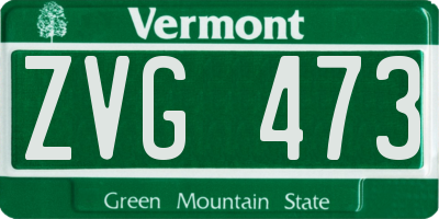VT license plate ZVG473