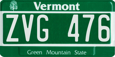 VT license plate ZVG476