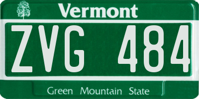VT license plate ZVG484