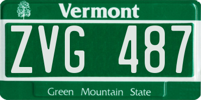 VT license plate ZVG487