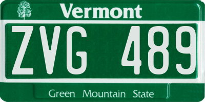 VT license plate ZVG489
