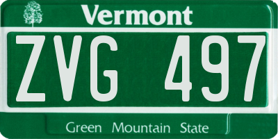 VT license plate ZVG497