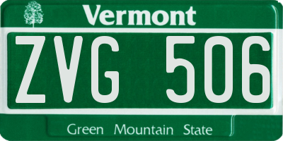 VT license plate ZVG506