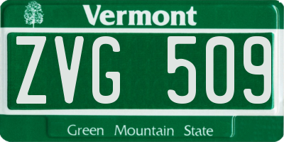 VT license plate ZVG509