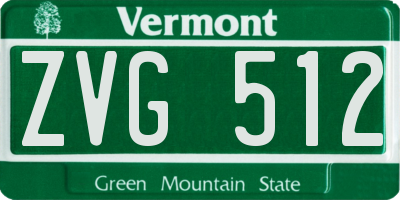 VT license plate ZVG512