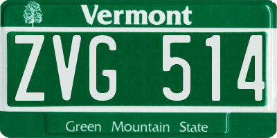 VT license plate ZVG514