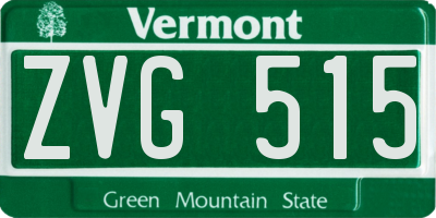 VT license plate ZVG515