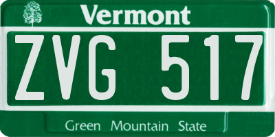 VT license plate ZVG517