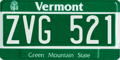 VT license plate ZVG521