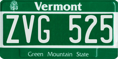 VT license plate ZVG525