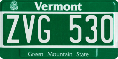 VT license plate ZVG530