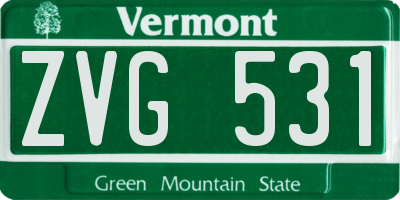 VT license plate ZVG531