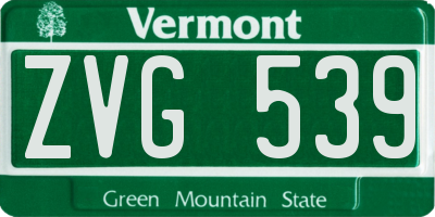 VT license plate ZVG539