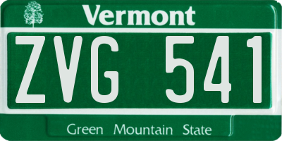 VT license plate ZVG541
