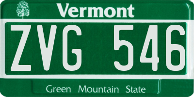 VT license plate ZVG546
