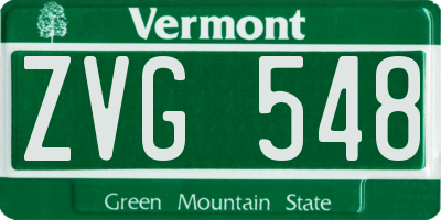VT license plate ZVG548