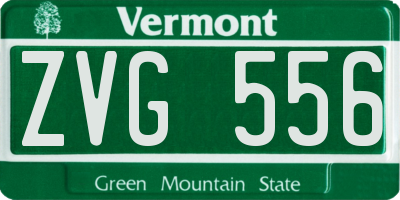 VT license plate ZVG556