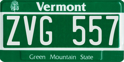 VT license plate ZVG557