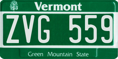 VT license plate ZVG559