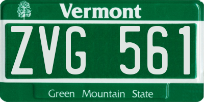 VT license plate ZVG561