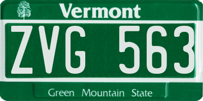 VT license plate ZVG563