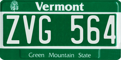 VT license plate ZVG564