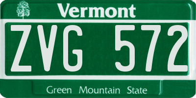 VT license plate ZVG572