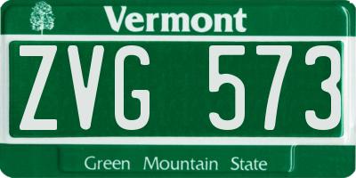VT license plate ZVG573