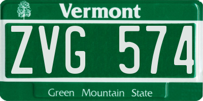VT license plate ZVG574