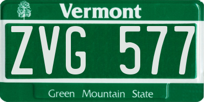 VT license plate ZVG577