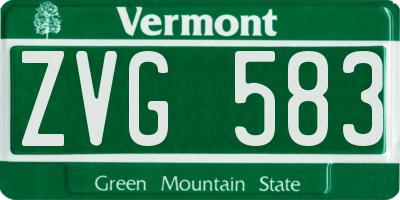 VT license plate ZVG583
