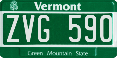 VT license plate ZVG590
