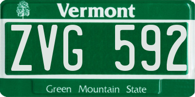 VT license plate ZVG592