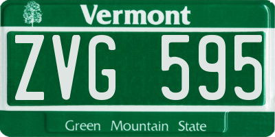 VT license plate ZVG595