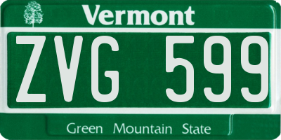 VT license plate ZVG599