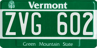 VT license plate ZVG602
