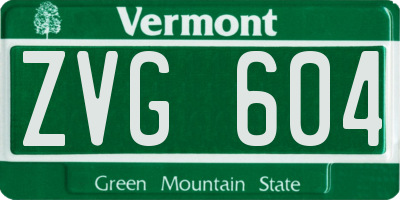 VT license plate ZVG604