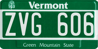 VT license plate ZVG606