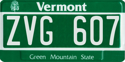 VT license plate ZVG607