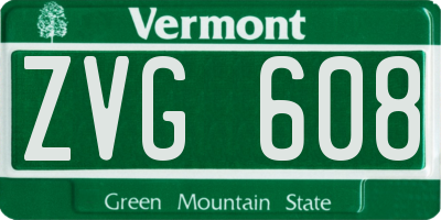 VT license plate ZVG608