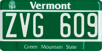 VT license plate ZVG609