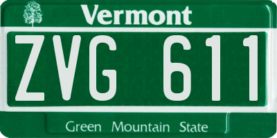 VT license plate ZVG611