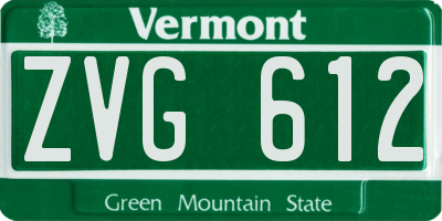 VT license plate ZVG612