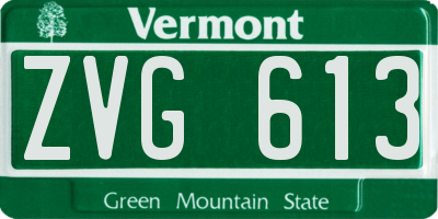 VT license plate ZVG613